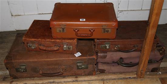 Selection of leather suitcases